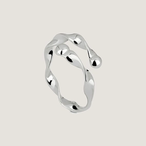 Crescent Twisted Ring - Sterling Silver