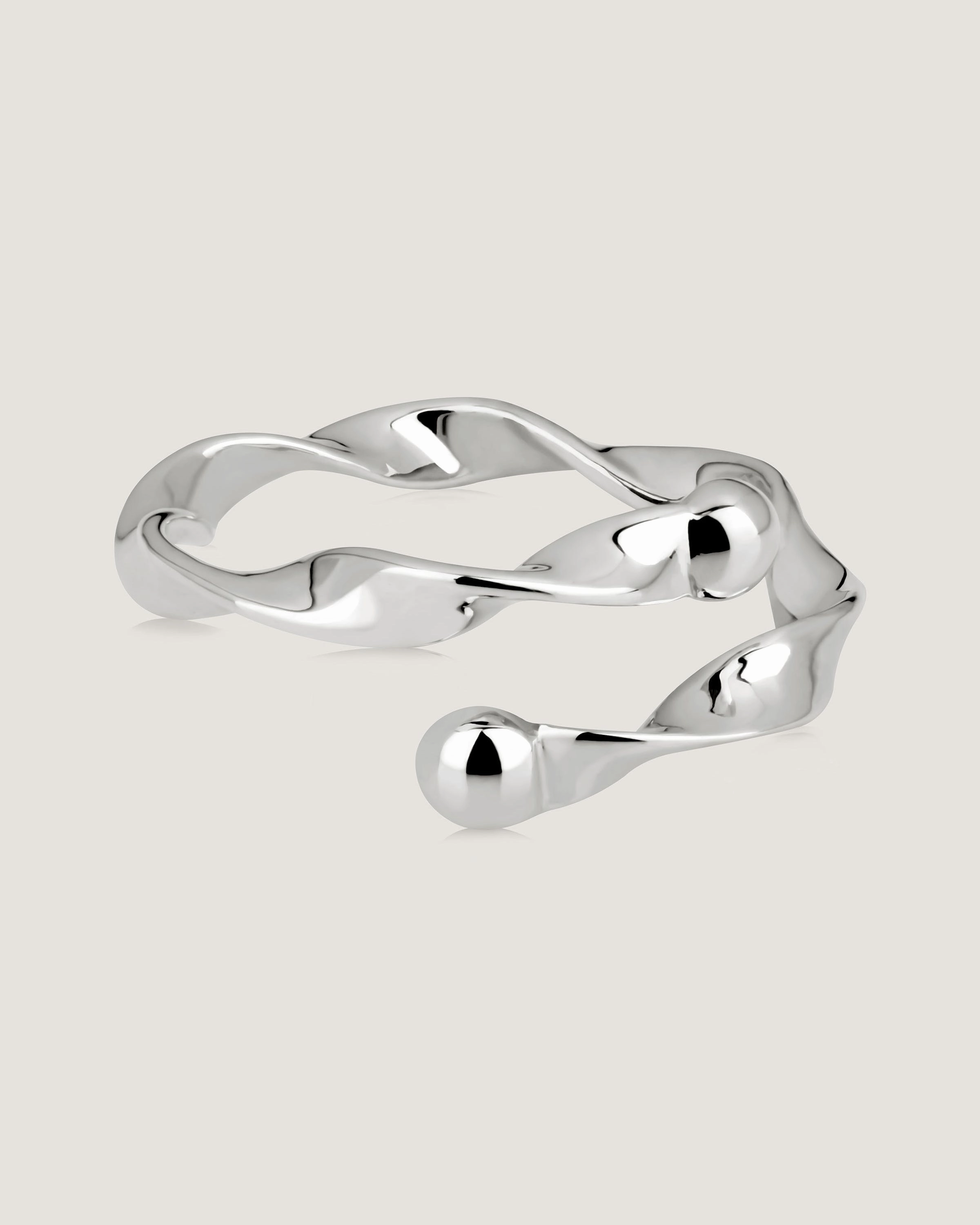 Crescent Twisted Ring - Sterling Silver