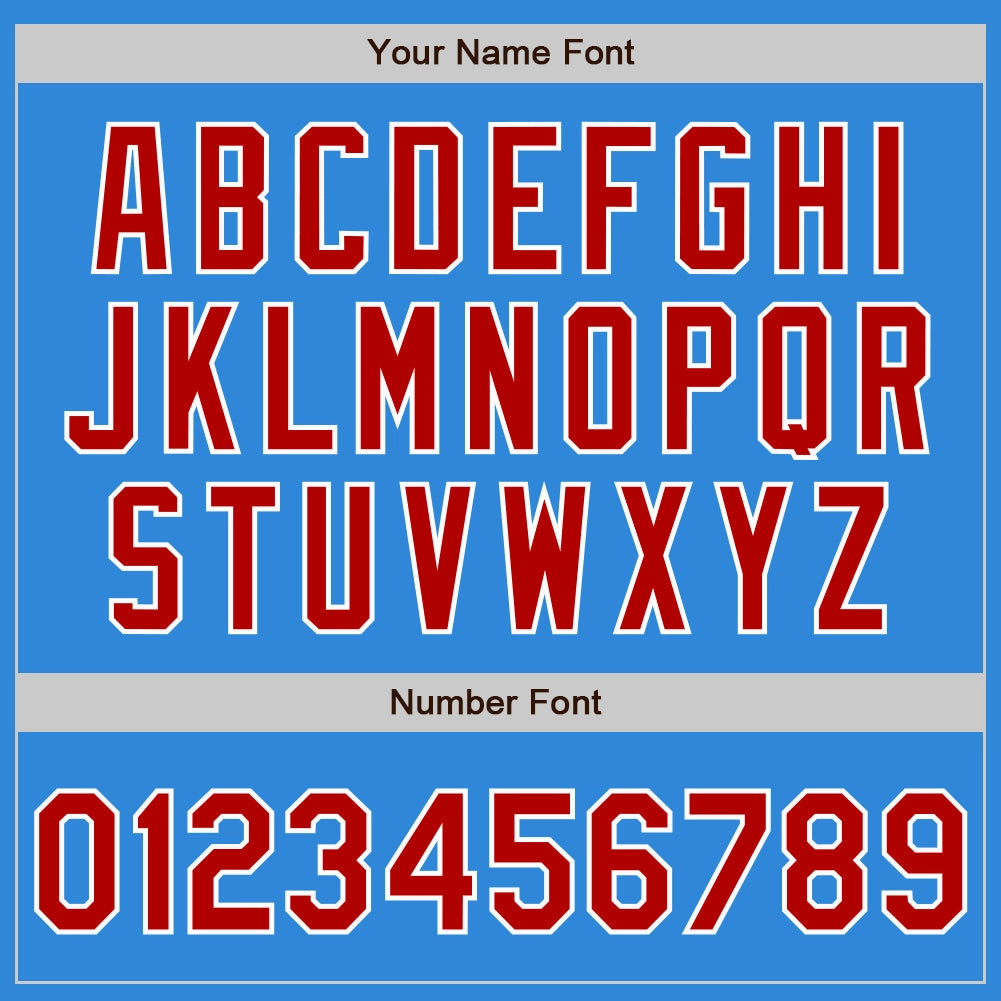 Custom Electric Blue Red-White Authentic Baseball Jersey