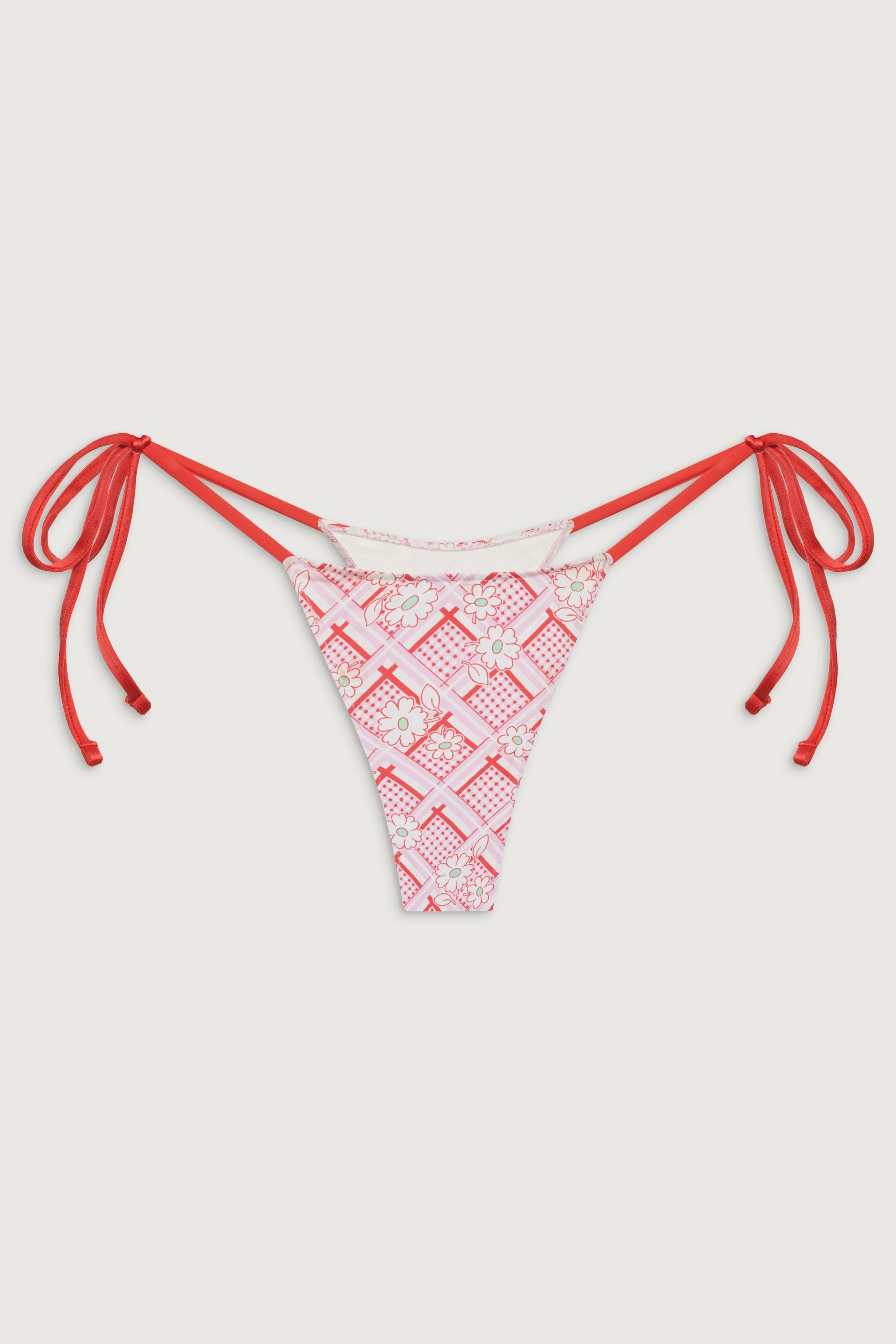 Divine Skimpy Floral Bikini Bottom - Red Rover