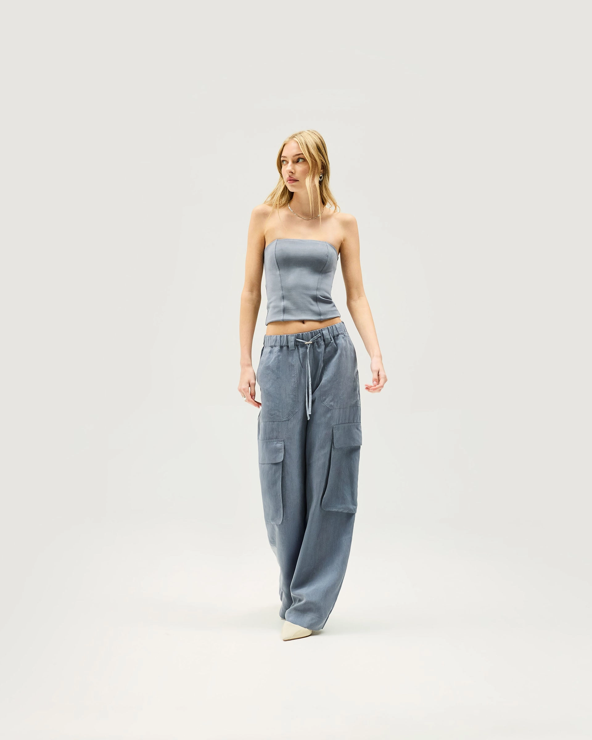 Elevate Strapless Top - Steel Blue