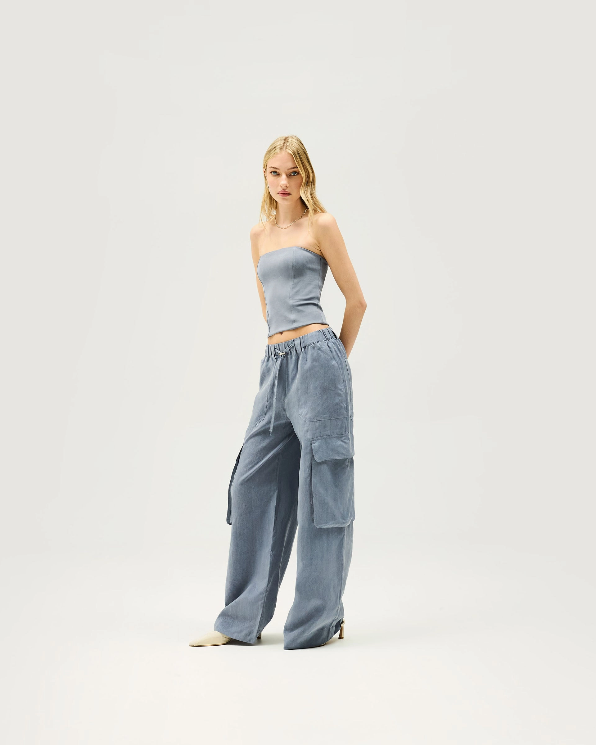 Elevate Strapless Top - Steel Blue