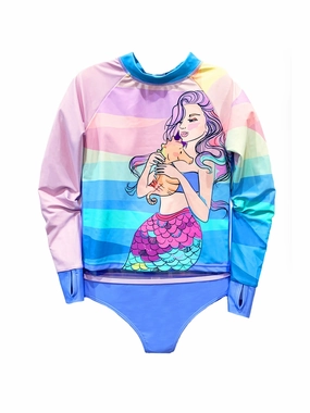 Estina - Mermaid Rashguard Swimsuit Set
