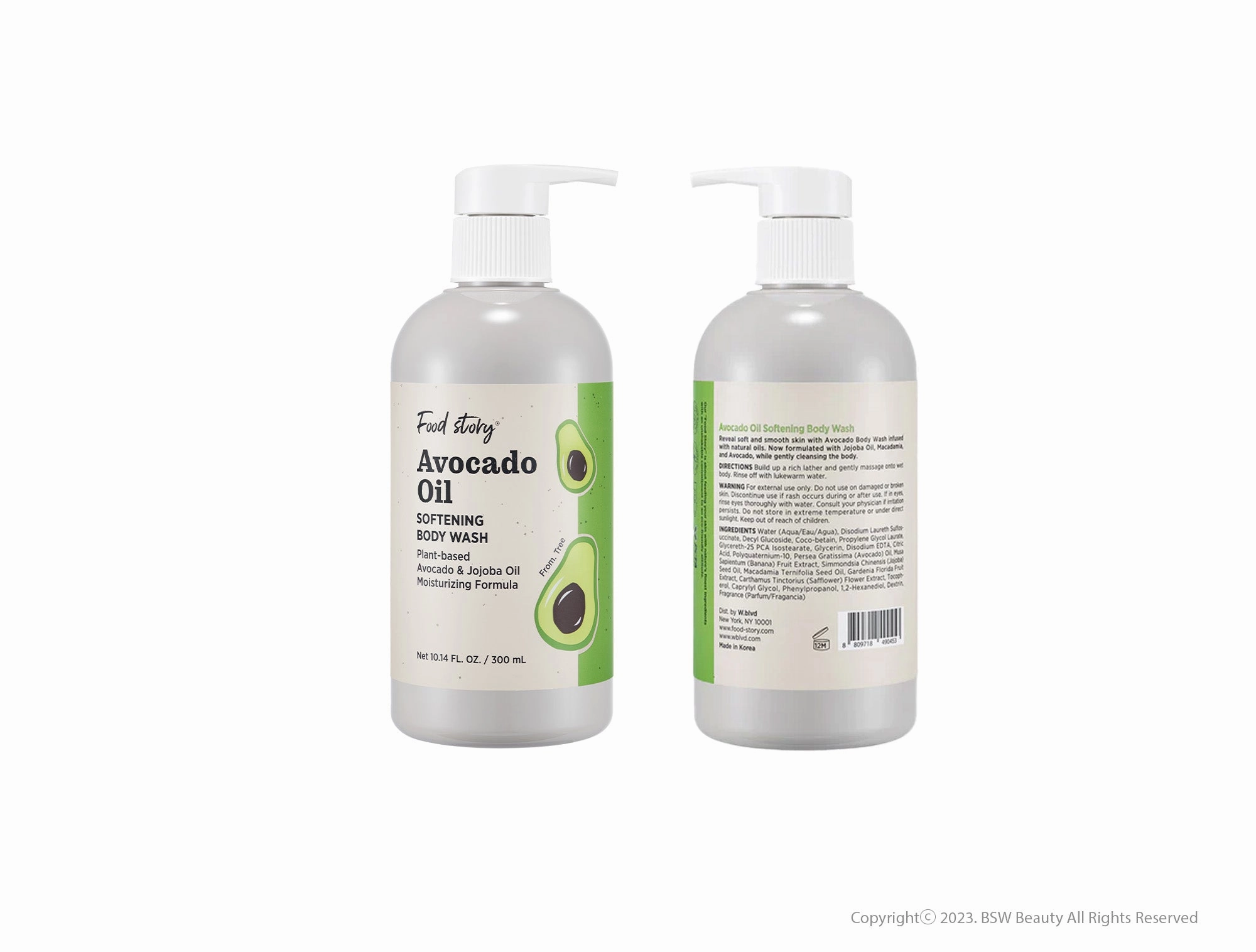 FOOD STORY AVOCADO OIL SOFTENING BODY WASH 10.14 FL. OZ. / 300 mL