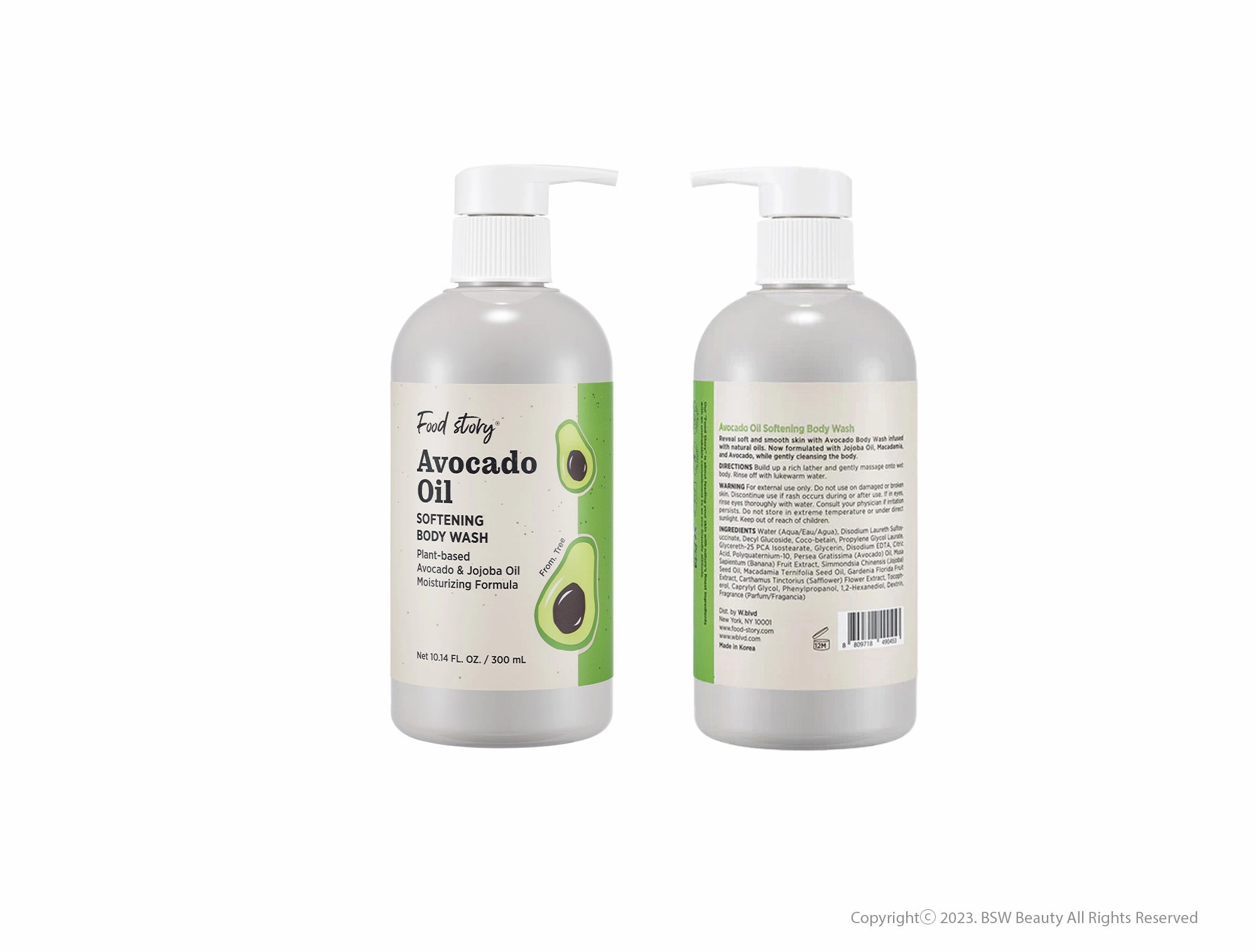 FOOD STORY AVOCADO OIL SOFTENING BODY WASH 10.14 FL. OZ. / 300 mL
