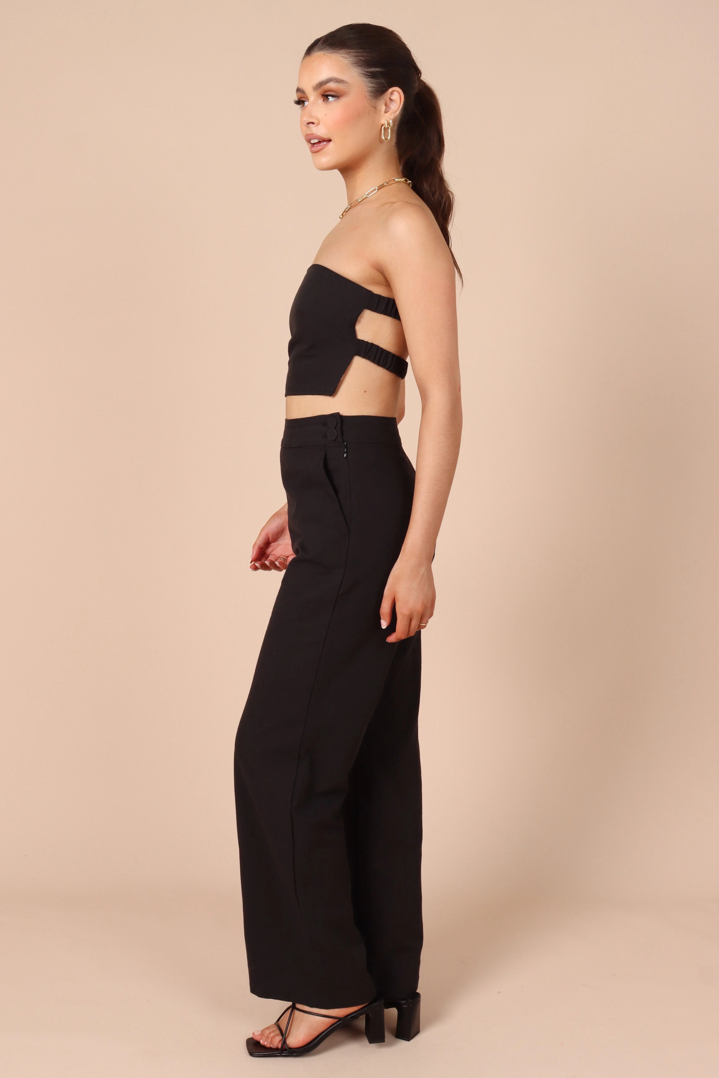 Gina Strapless Two Piece Set - Black