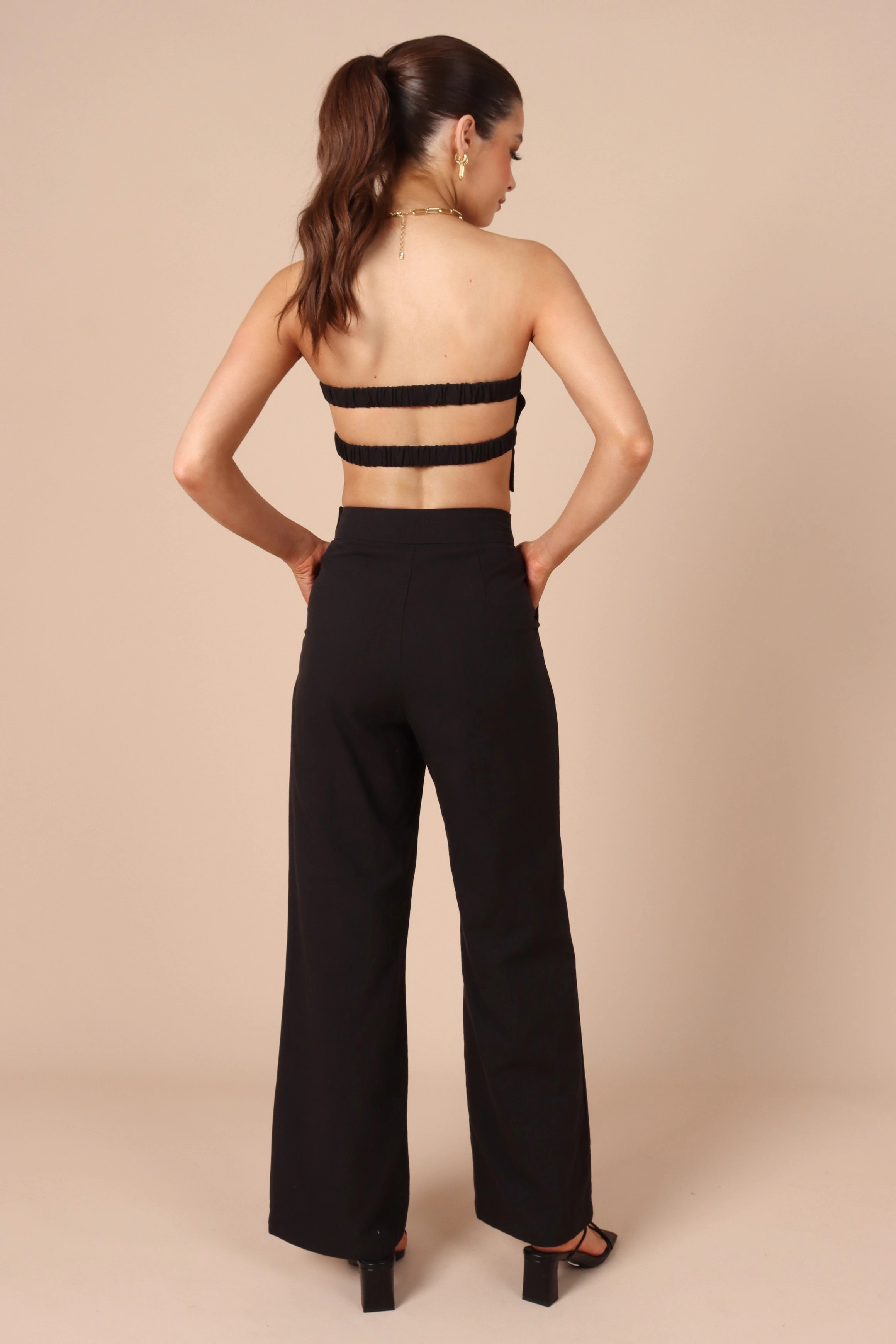 Gina Strapless Two Piece Set - Black
