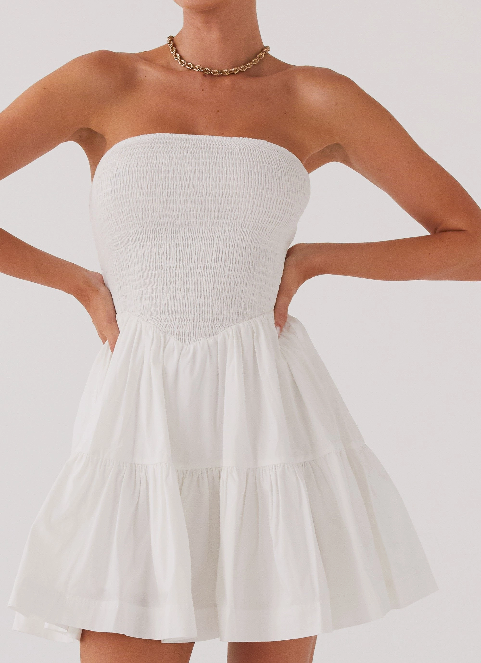 Harper Strapless Mini Dress - White