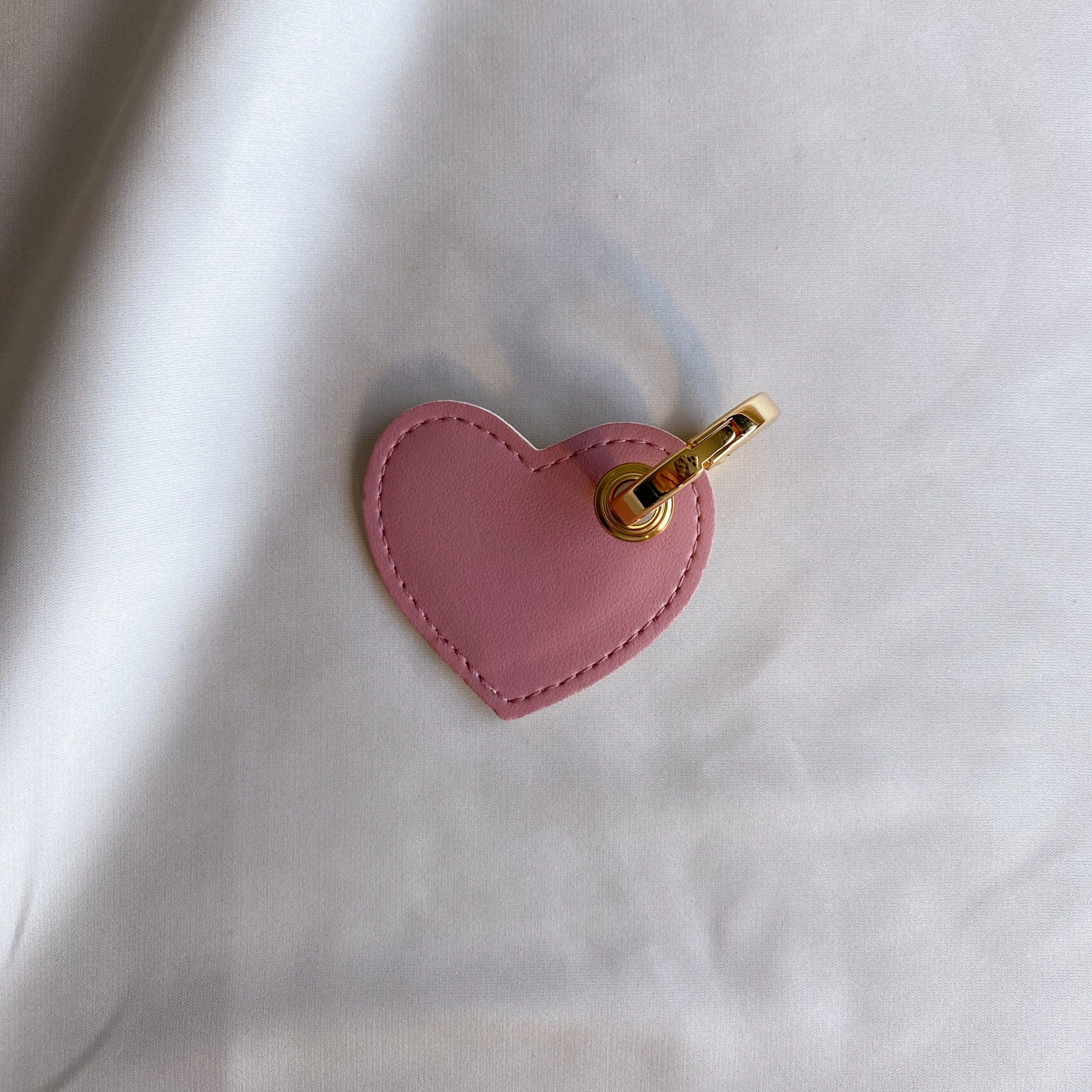 Heart Vegan Apple Leather Key Ring | Gold & Pink