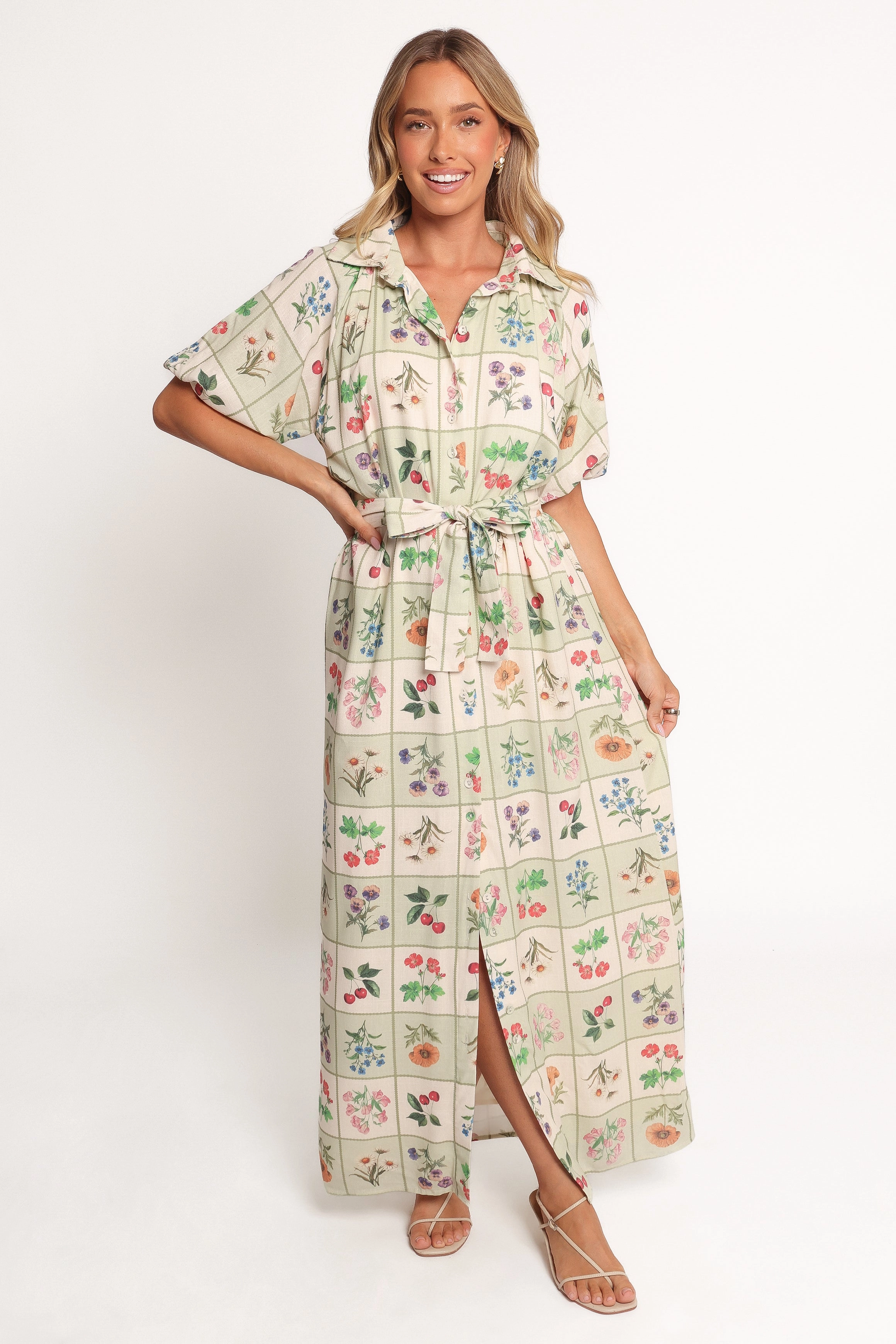 James Button Through Maxi Dress - Flower Market