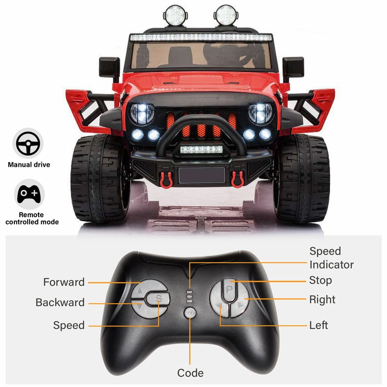 Jeep Wrangler 12V 2 Seater Electric Kids Ride on Car With Parental Remote Control