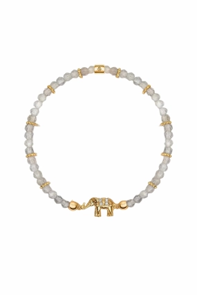 Labradorite Elephant Charm Bracelet