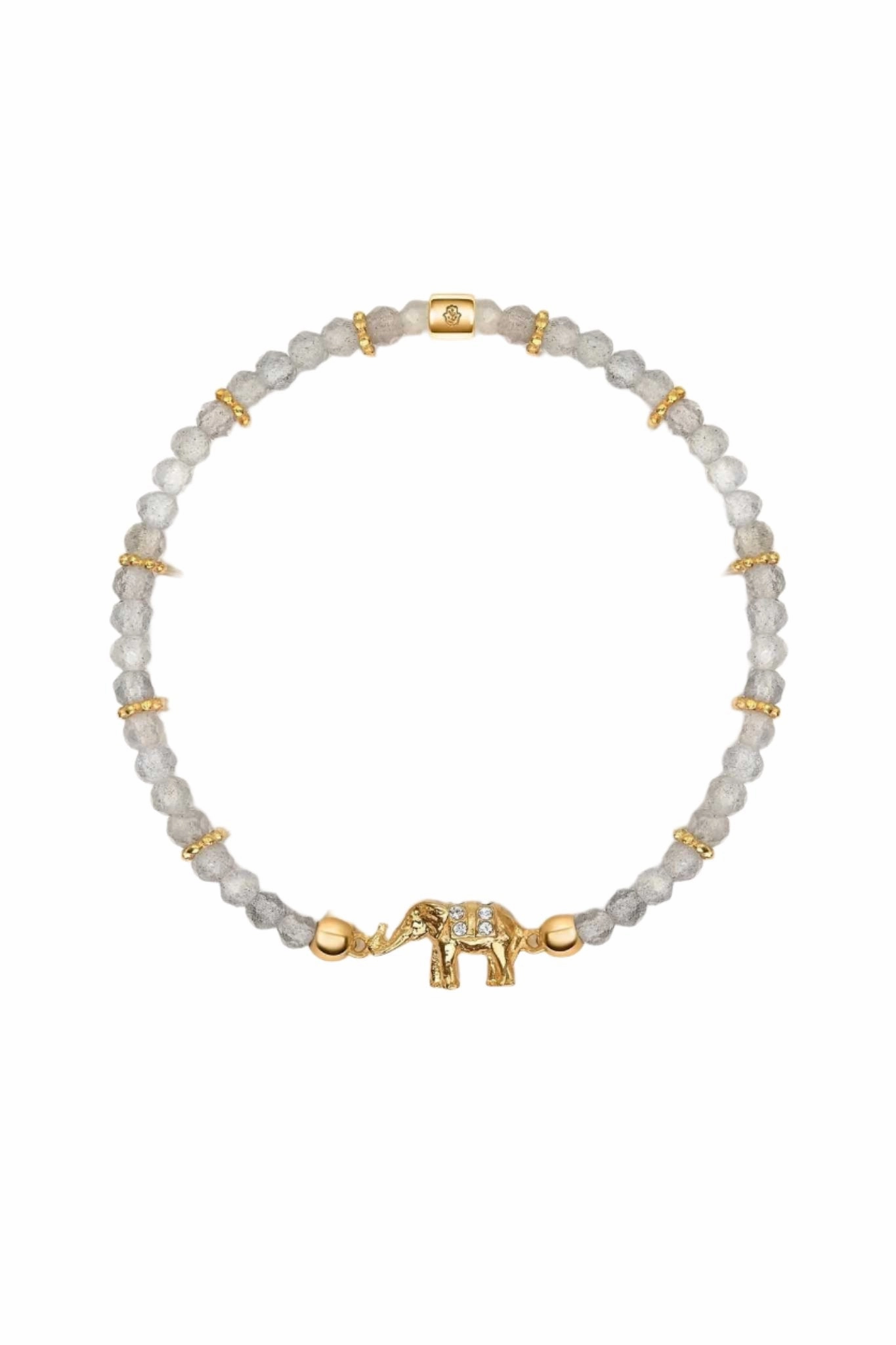 Labradorite Elephant Charm Bracelet