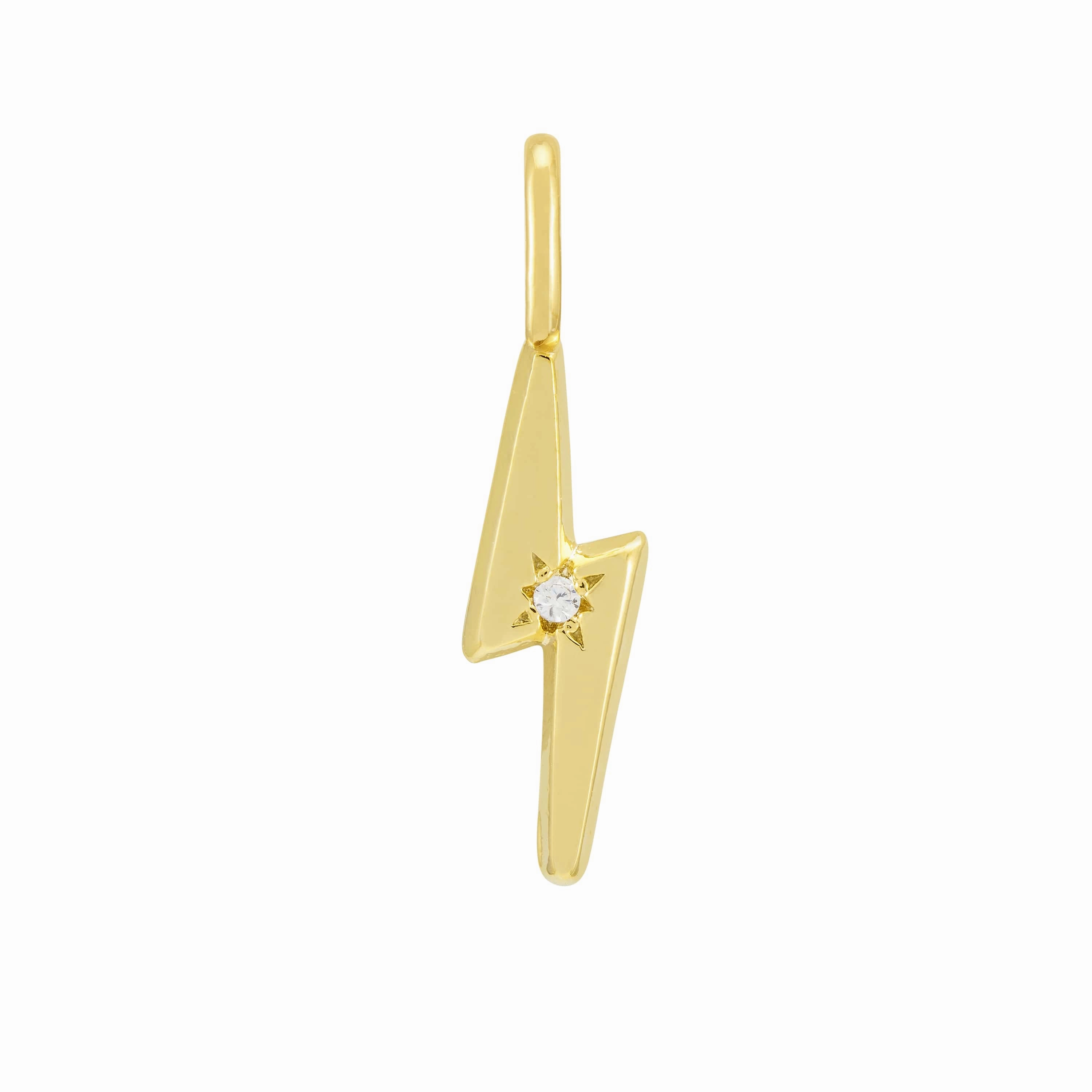 Lightning Bolt CZ Charm