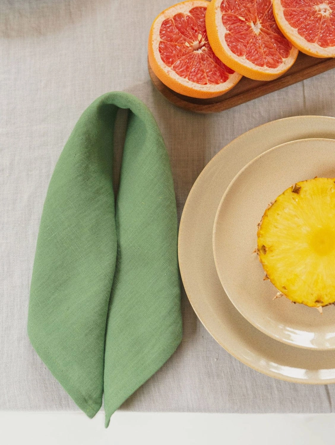 Linen Napkins Set of 2 | Matcha Green
