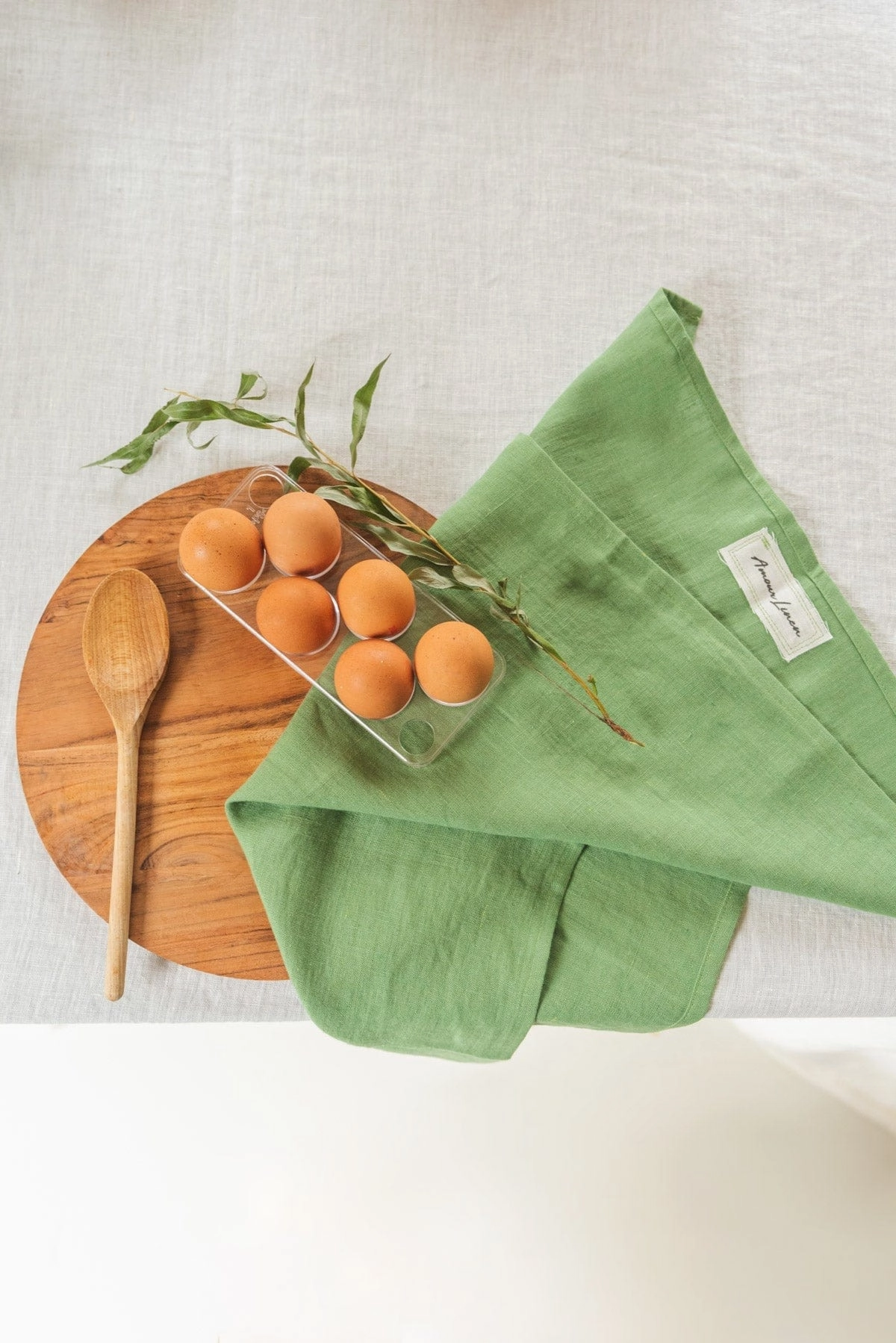Linen Napkins Set of 2 | Matcha Green