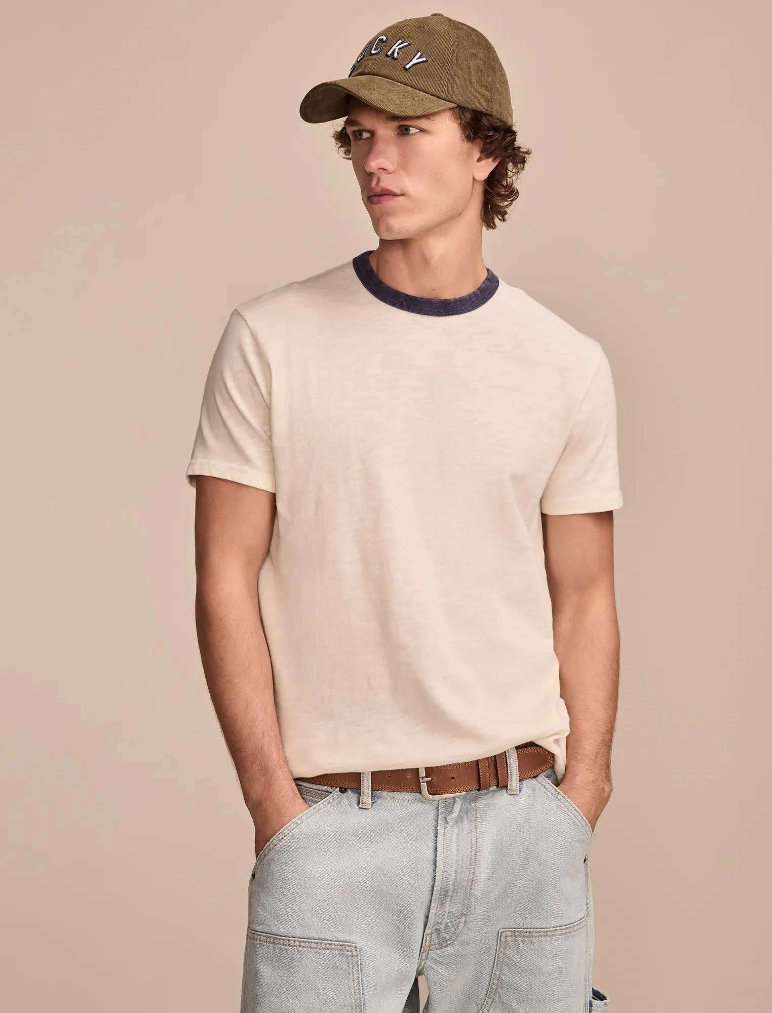 Lucky Brand Men's Weekend Jersey Ringer Tee