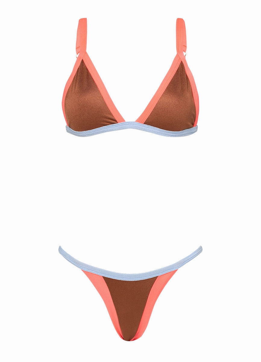 Maaji Amber Brown Nusa Regular Rise Split Strap Bikini Bottom