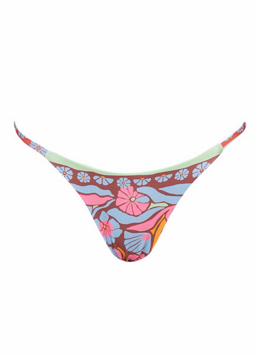 Maaji Pattern Scope Micro Midi Regular Rise Single Strap Bikini Bottom