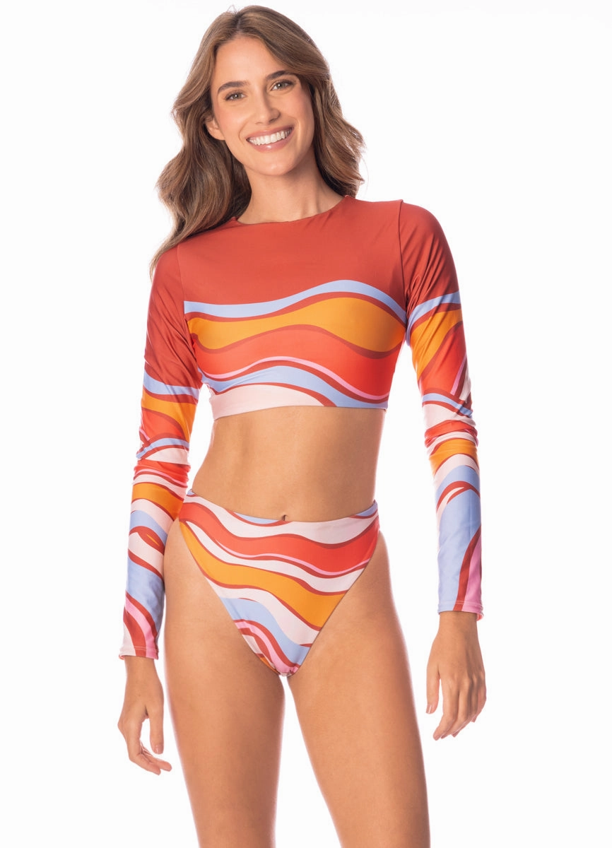 Maaji Swizzle Blossom Yuki High Rise Thin Side Bikini Bottom