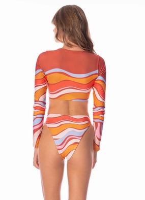 Maaji Swizzle Blossom Yuki High Rise Thin Side Bikini Bottom