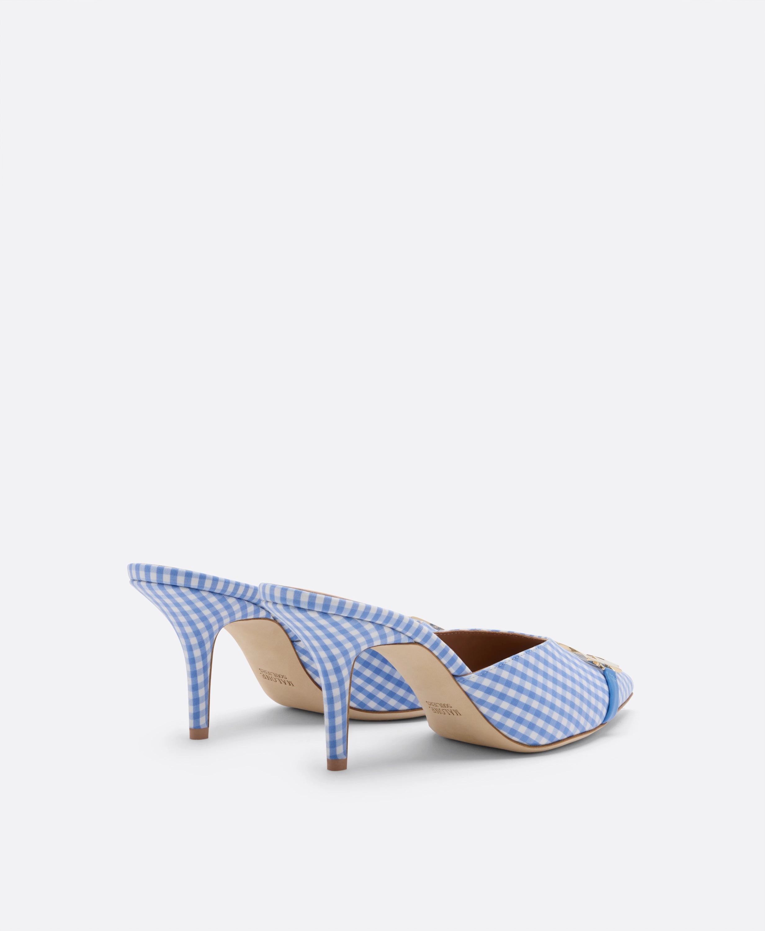 Missy 70 Blue Gingham Mules
