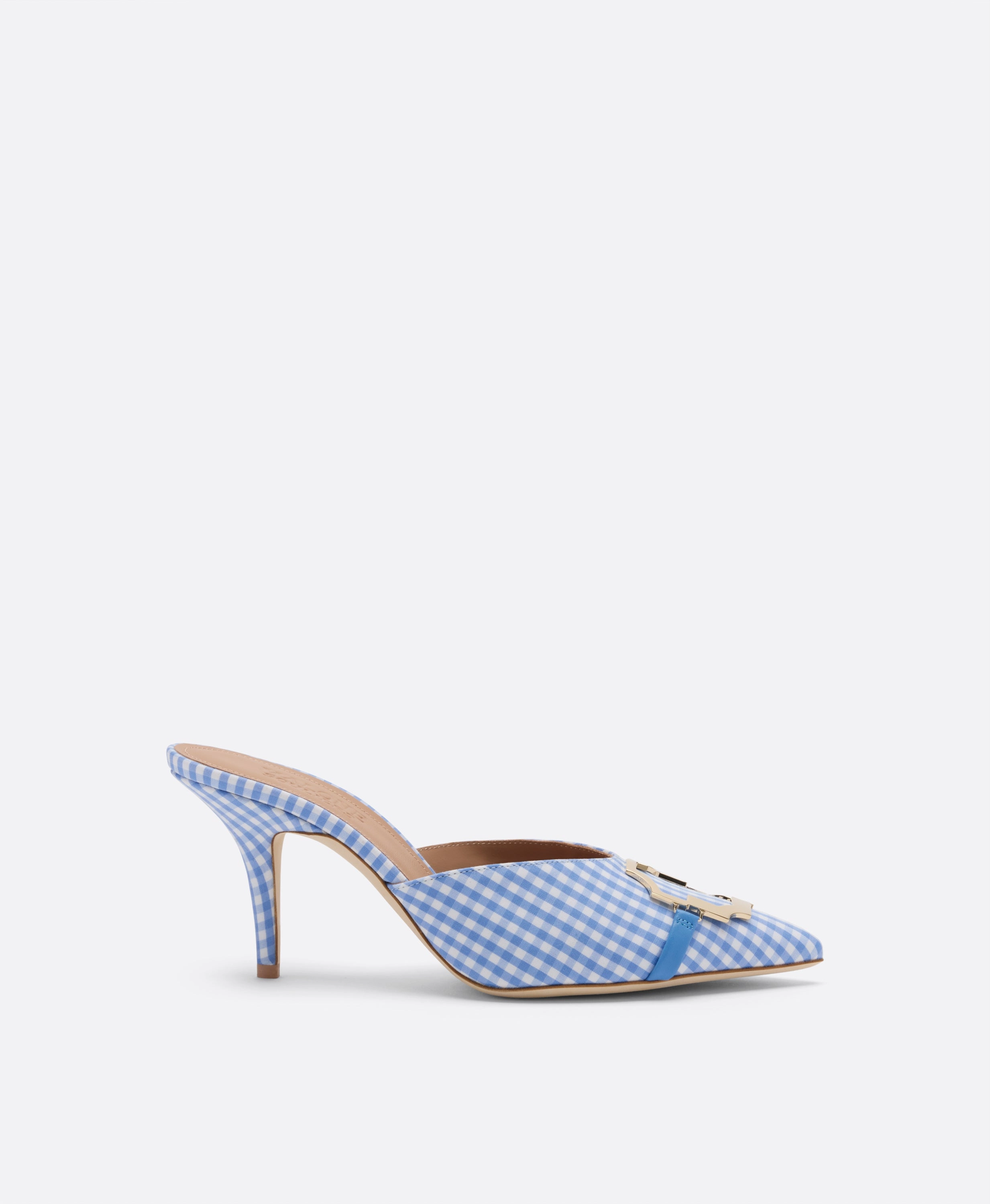 Missy 70 Blue Gingham Mules