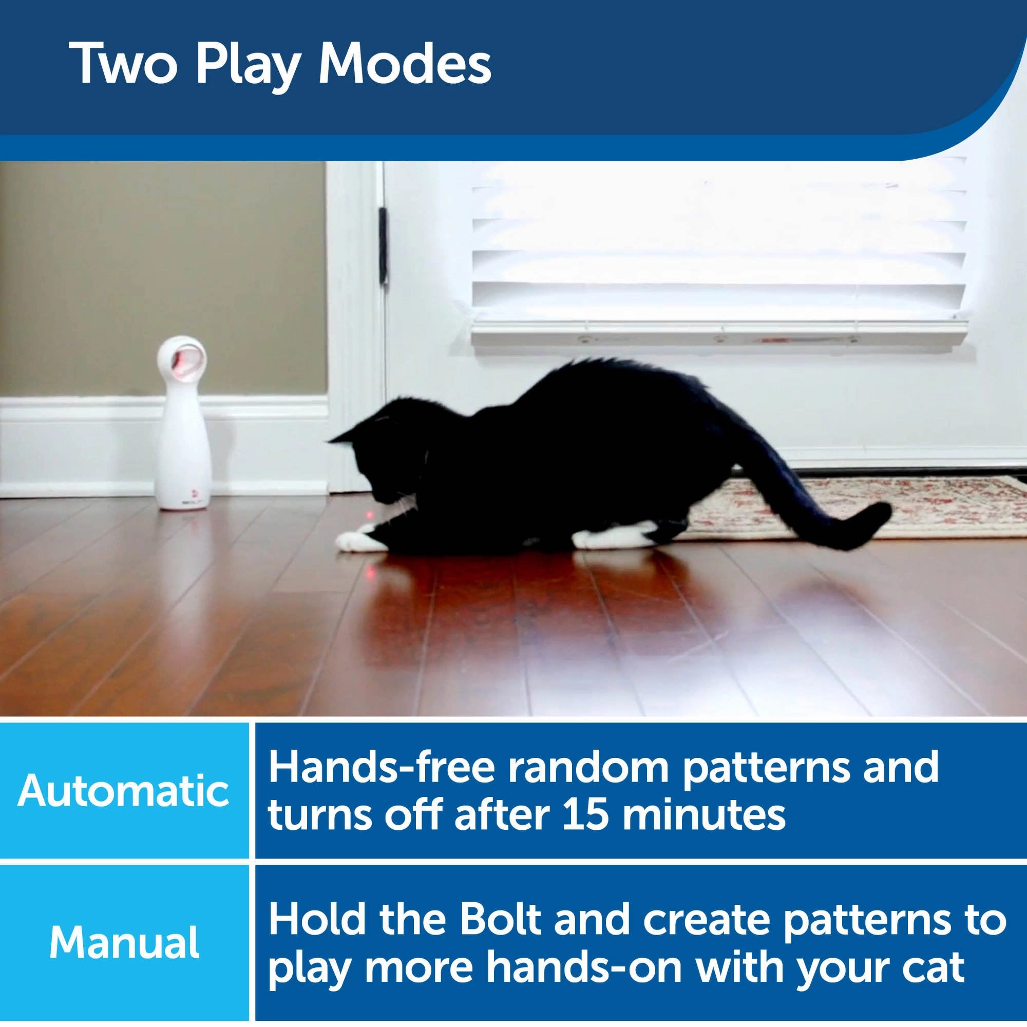 PetSafe Bolt Automatic, Interactive Laser Cat Toy - Adjustable Laser with Random Patterns