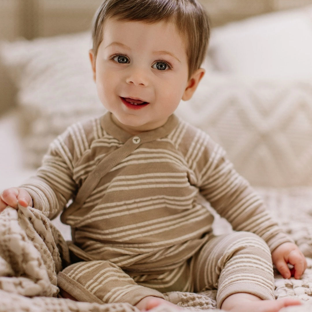 Raised Stripe Jumpsuit - Hummus