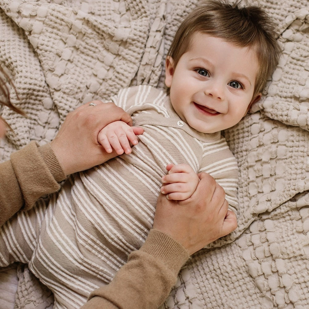 Raised Stripe Jumpsuit - Hummus