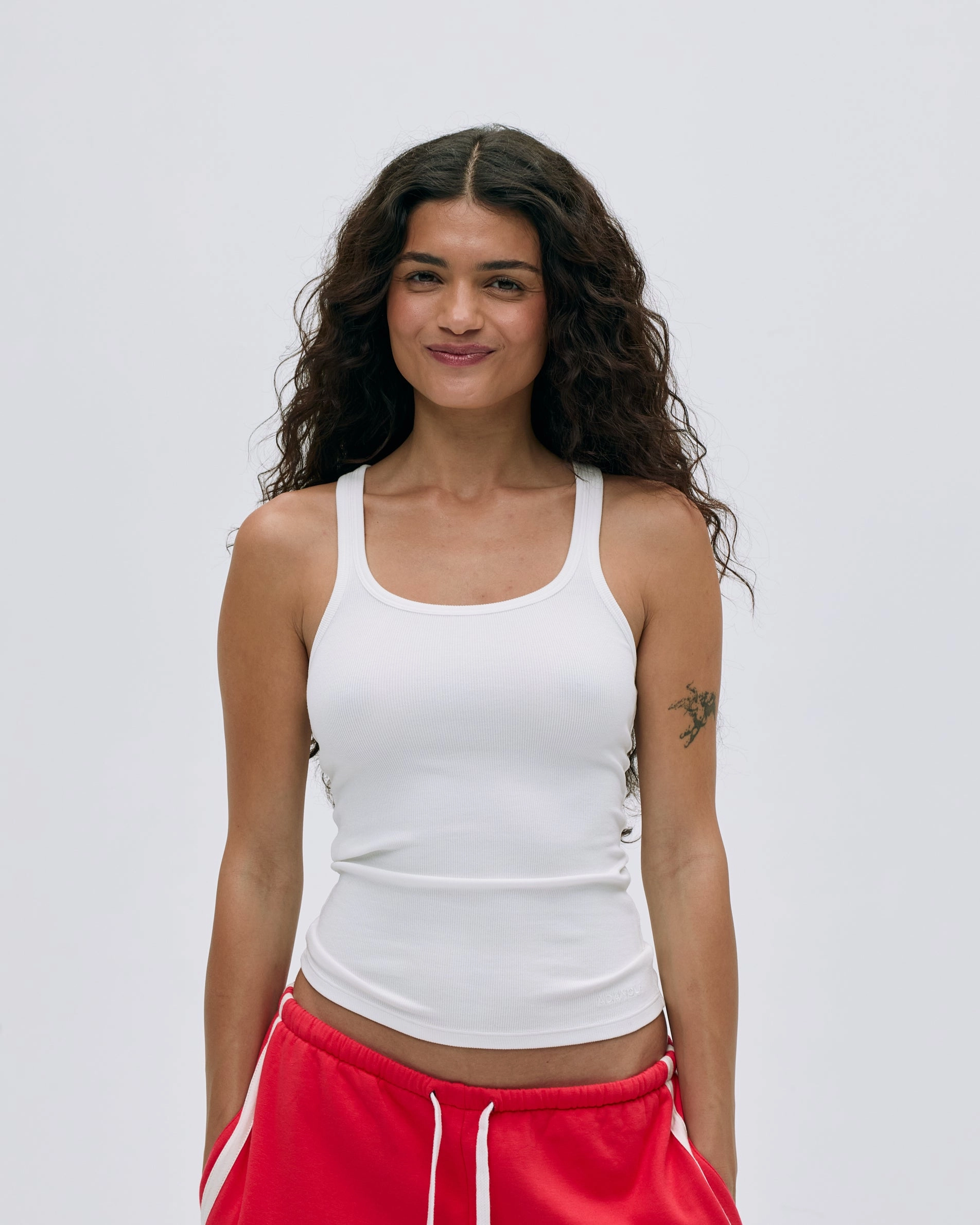 Rib Racer Seam Detail Vest - White