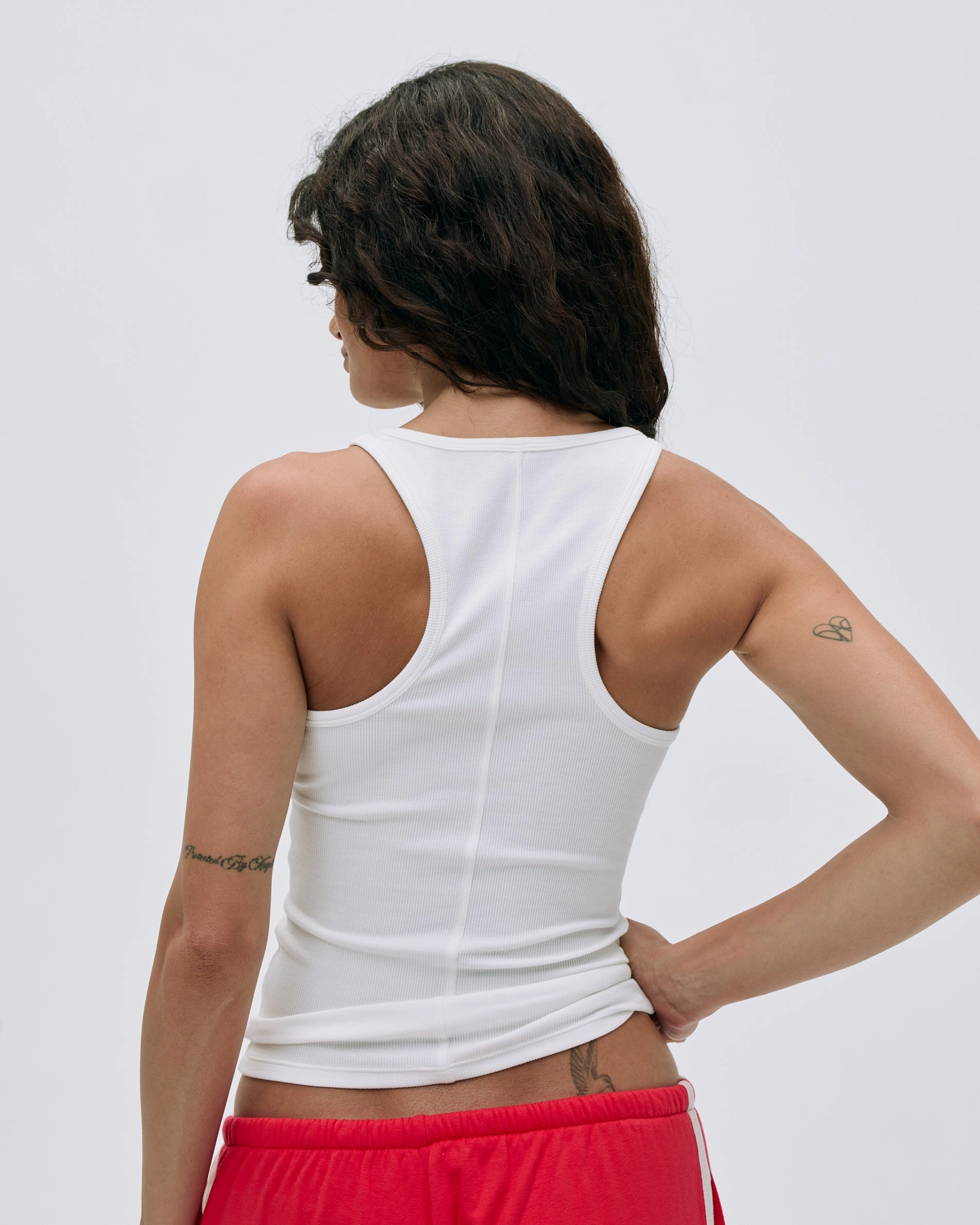 Rib Racer Seam Detail Vest - White
