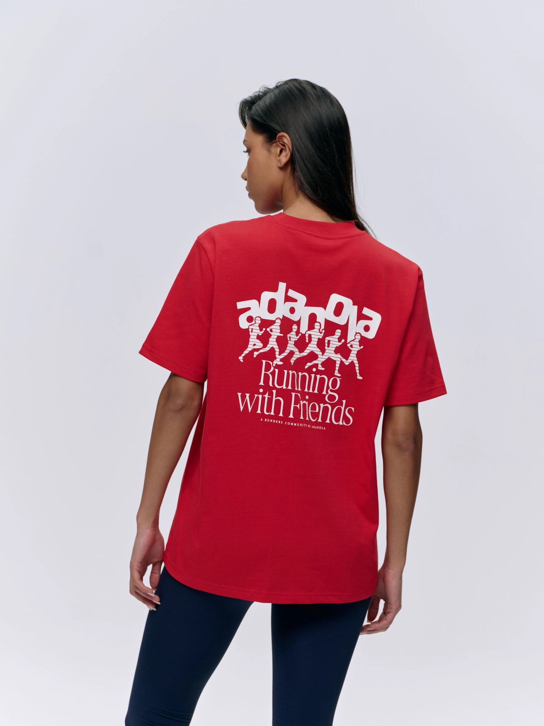 Runners Short Sleeve Oversized T-shirt - Classic Red/White