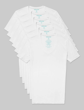Second Skin Deep V-Neck Stay-Tucked Undershirt (6-Pack)