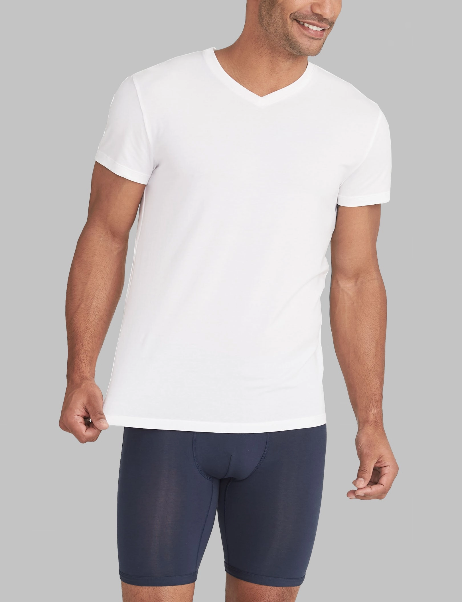 Second Skin High V-Neck Modern Fit Undershirt (6-Pack)