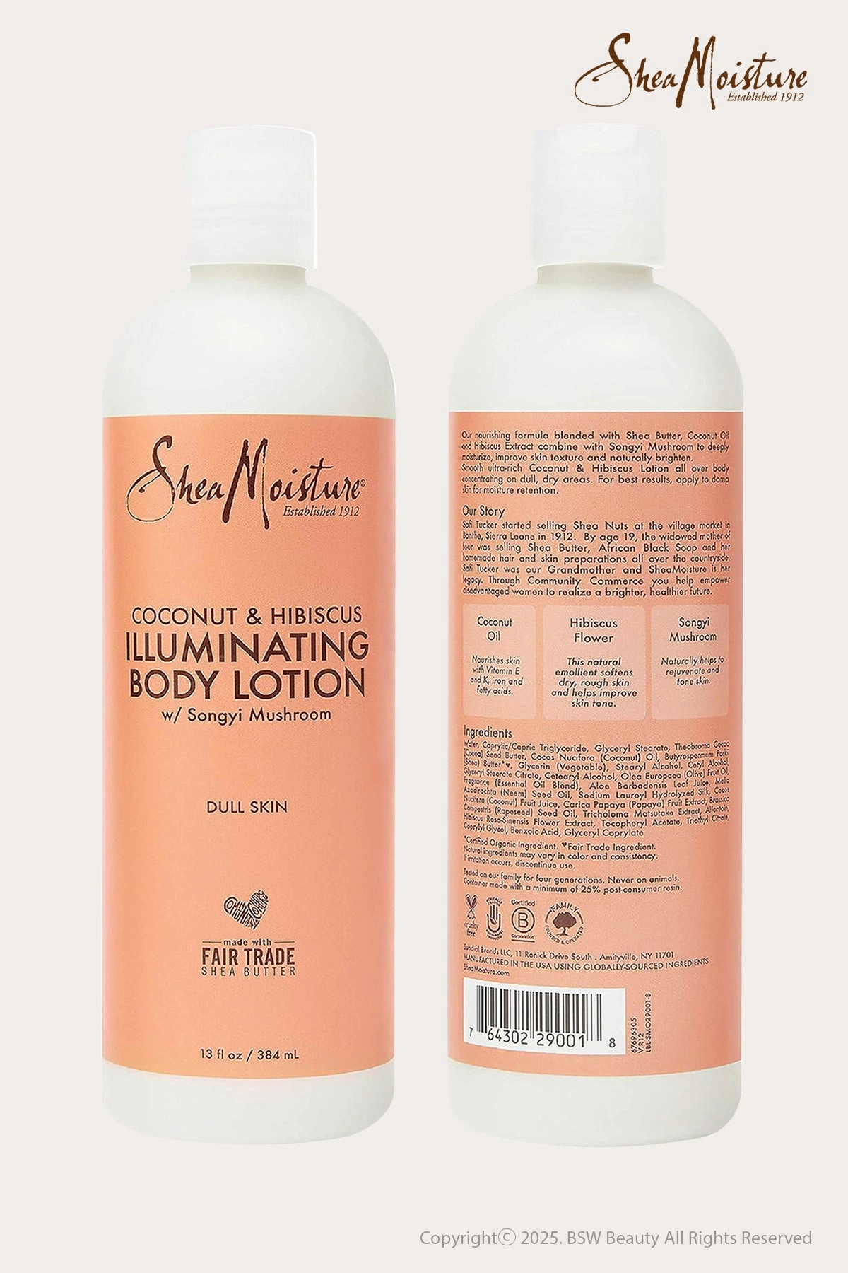 SHEA MOISTURE COCONUT & HIBISCUS ILLUMINATING BODY LOTION 13oz