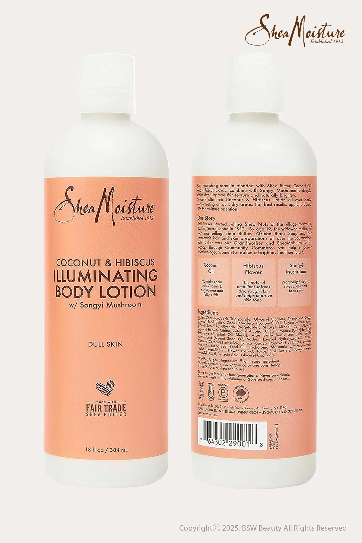 SHEA MOISTURE COCONUT & HIBISCUS ILLUMINATING BODY LOTION 13oz