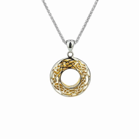 Silver with 22k Gold Gilding Window to the Soul Round Pendant Small