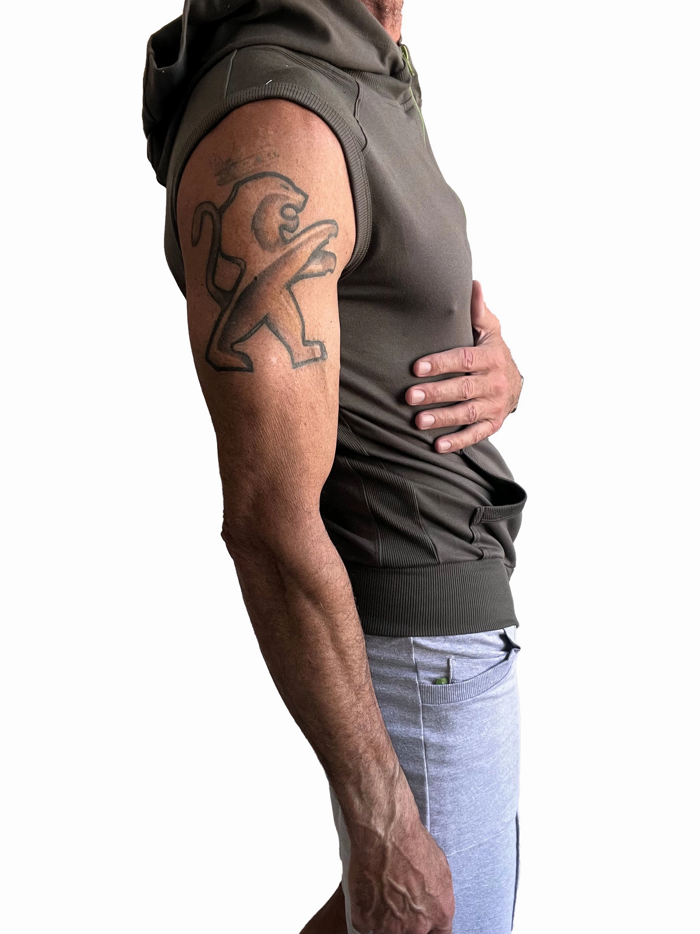 Sleeveless Yoga Hoodie (Army Green)