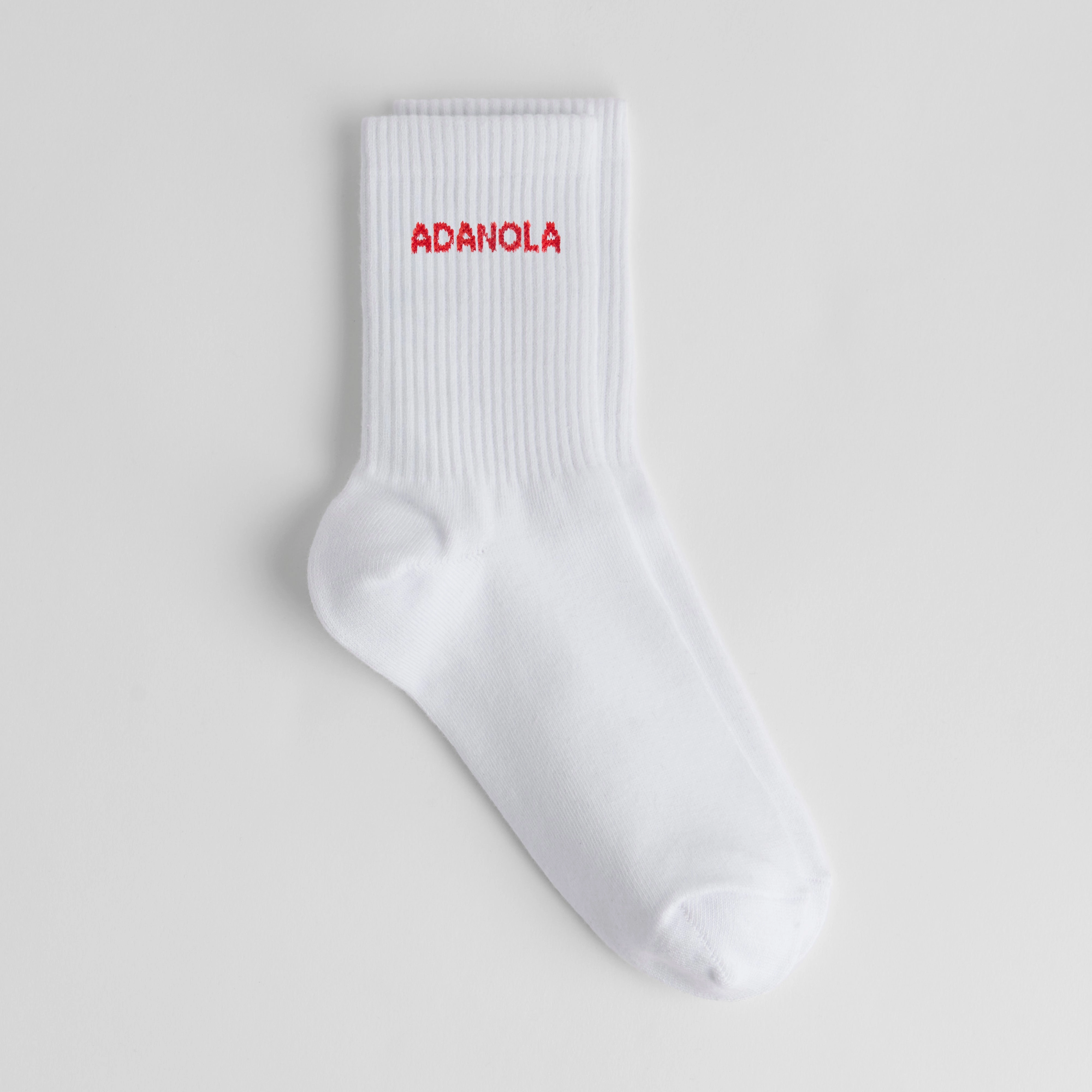 Socks - White/Apple Red