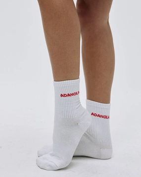 Socks - White/Apple Red