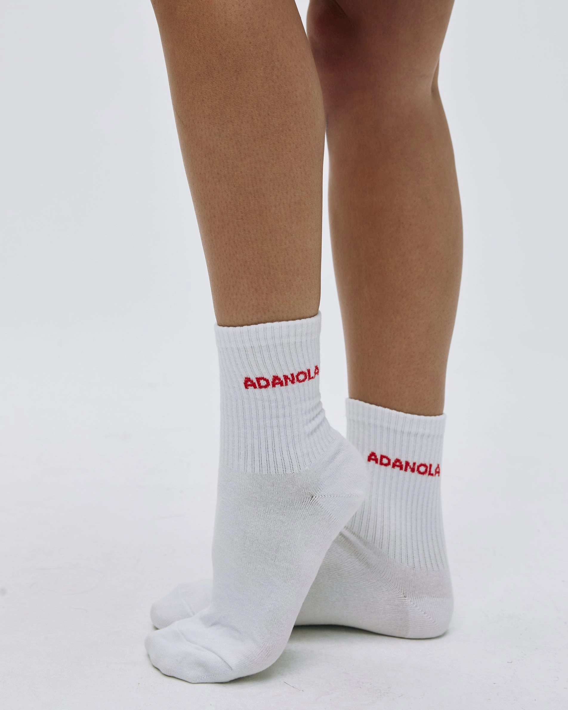 Socks - White/Apple Red