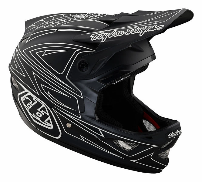 Troy Lee Designs D3 Fiberlite Full Face Helmet - Spider Stripe - Black