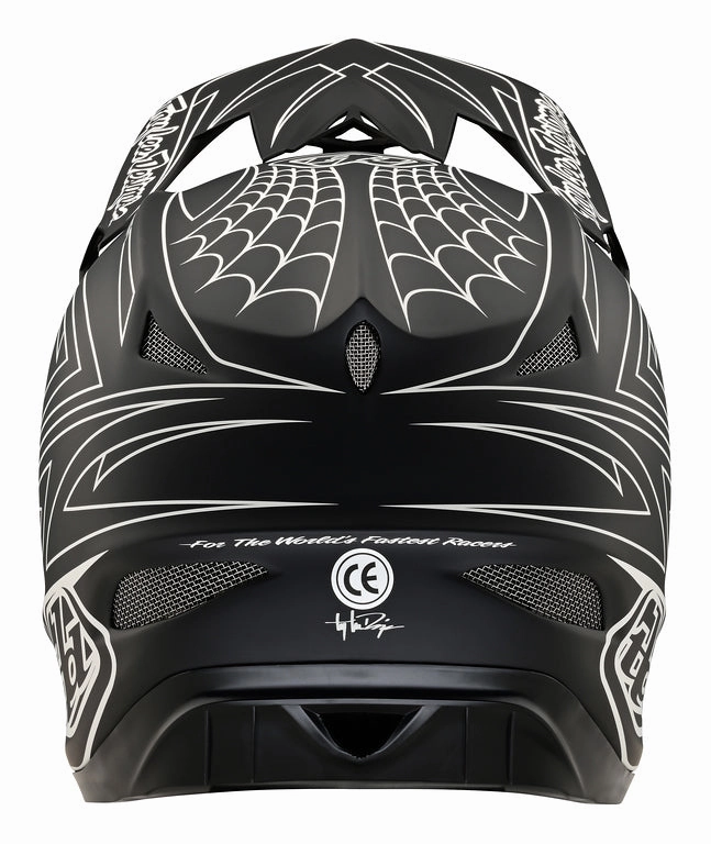 Troy Lee Designs D3 Fiberlite Full Face Helmet - Spider Stripe - Black