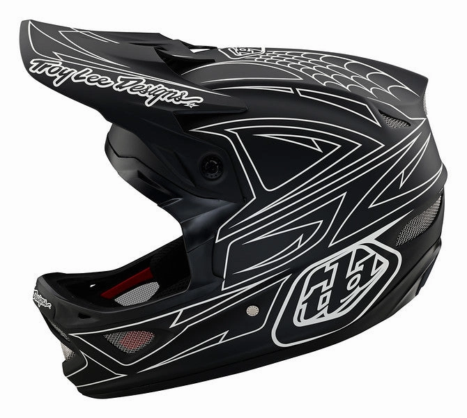 Troy Lee Designs D3 Fiberlite Full Face Helmet - Spider Stripe - Black