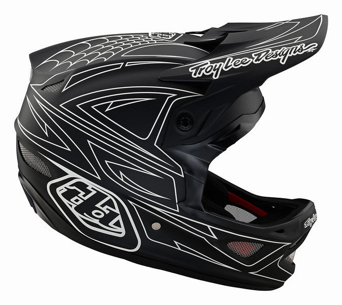 Troy Lee Designs D3 Fiberlite Full Face Helmet - Spider Stripe - Black