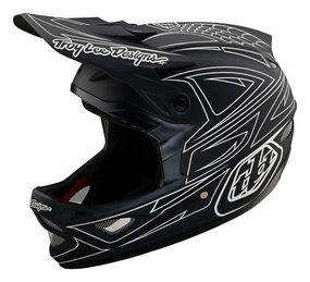 Troy Lee Designs D3 Fiberlite Full Face Helmet - Spider Stripe - Black