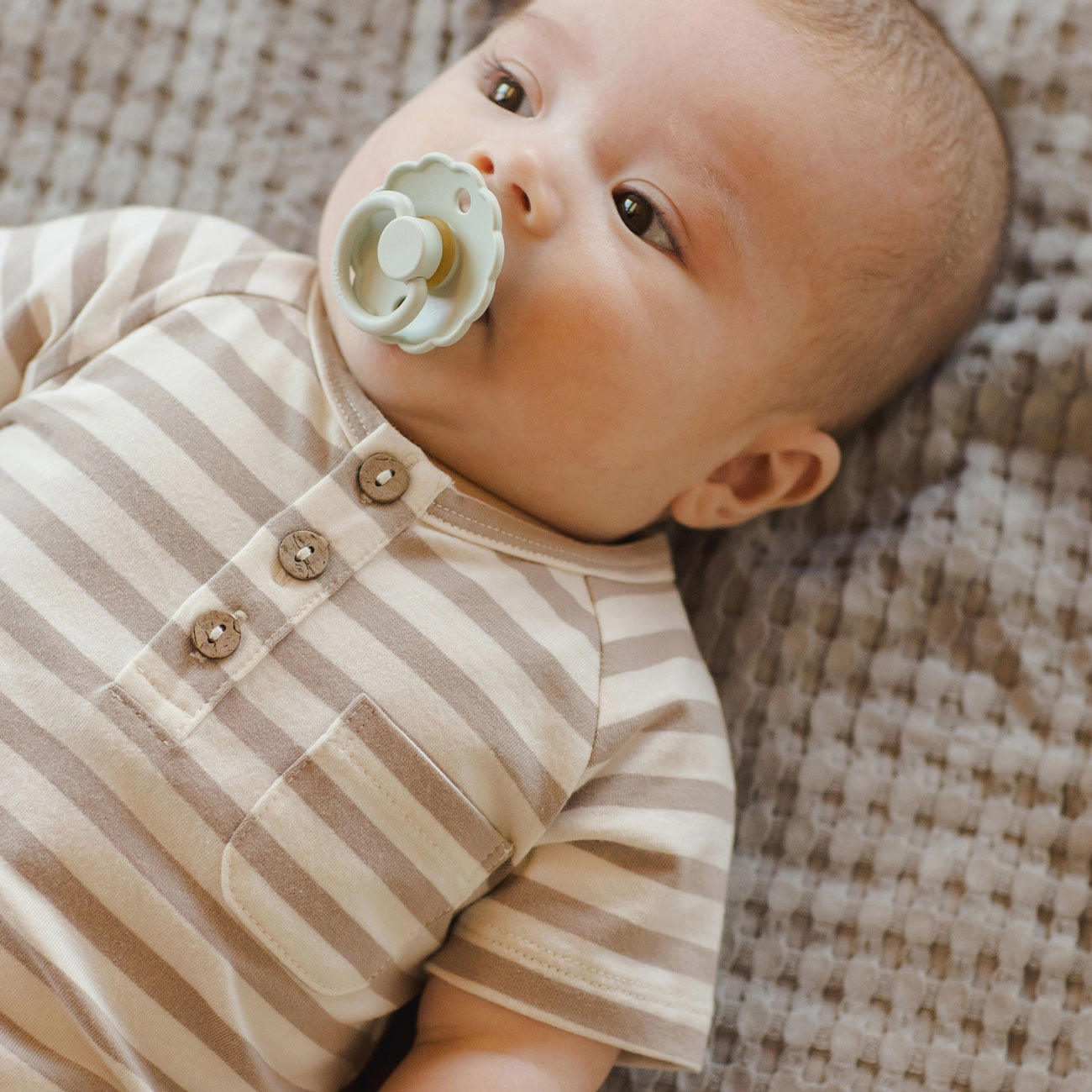 Waffle Baby Blanket - Dusty Blue - FINAL SALE